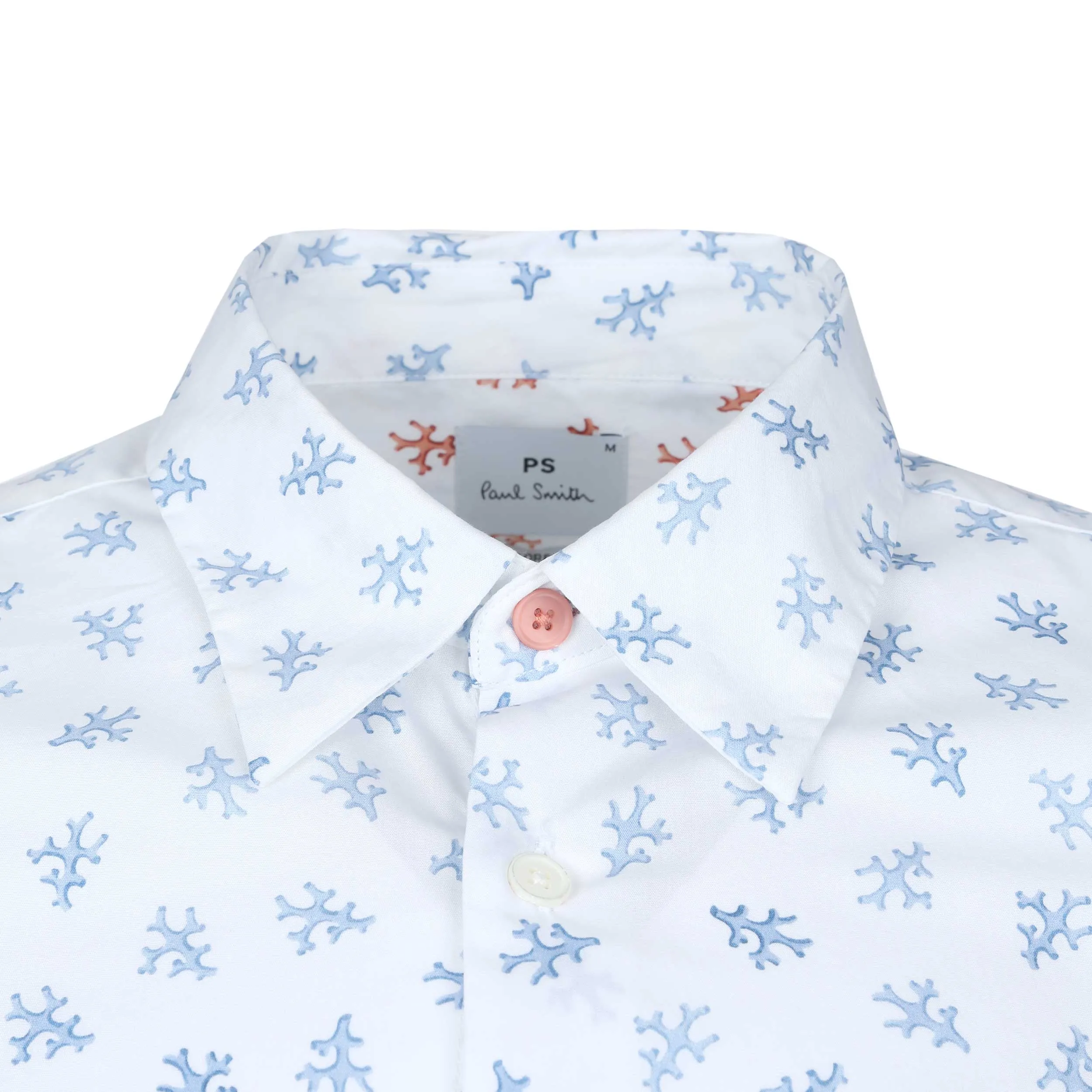 Paul Smith Tailored Fit Coral SS Shirt in White