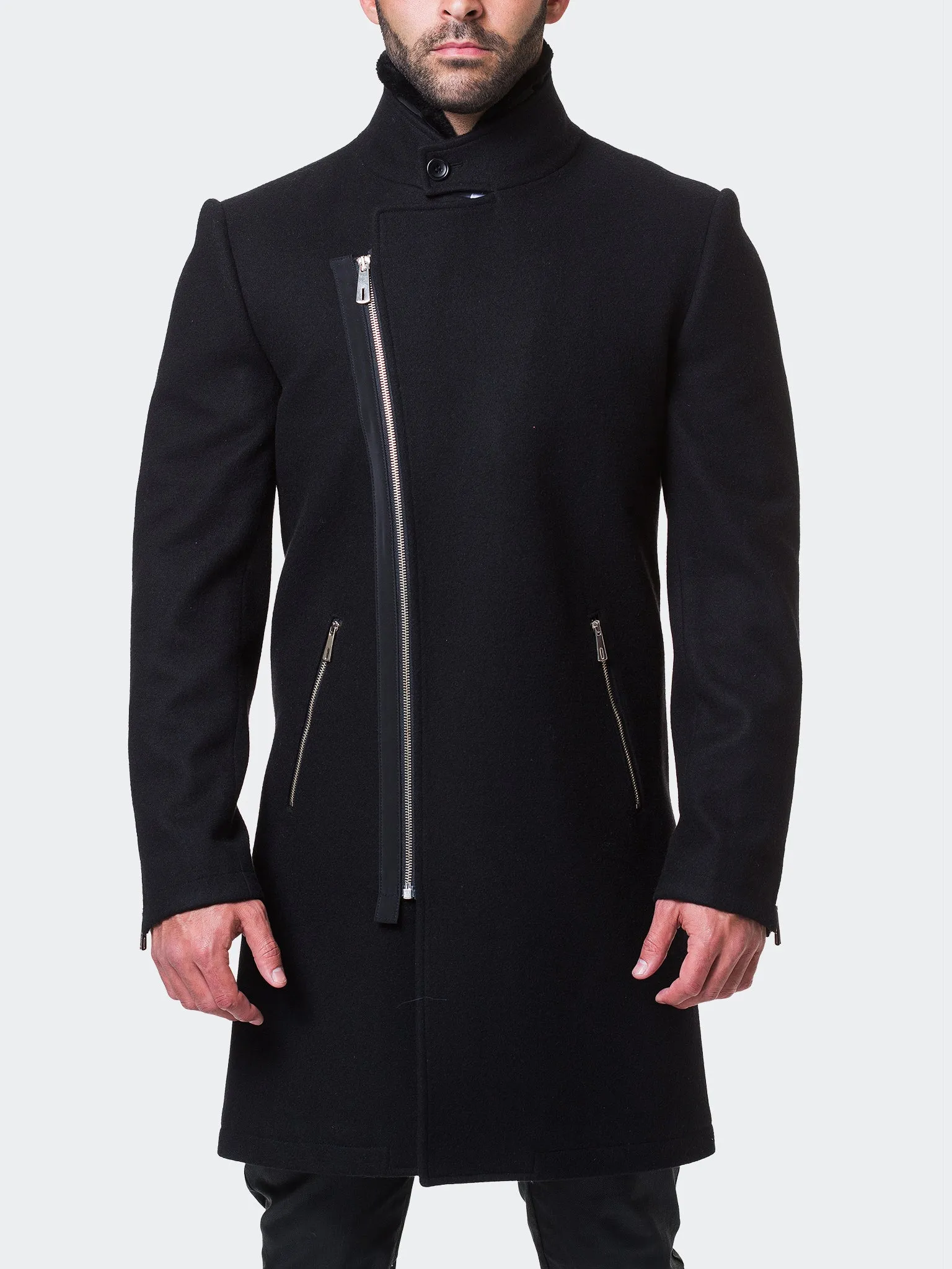 Peacoat Fur Zip Black