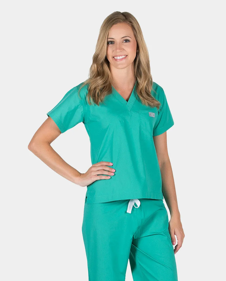 Petite Grey Label Simple Scrub Top