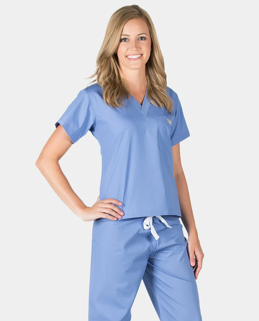 Petite Grey Label Simple Scrub Top