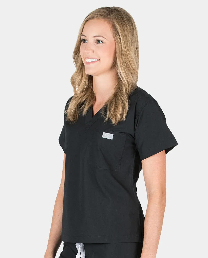 Petite Grey Label Simple Scrub Top