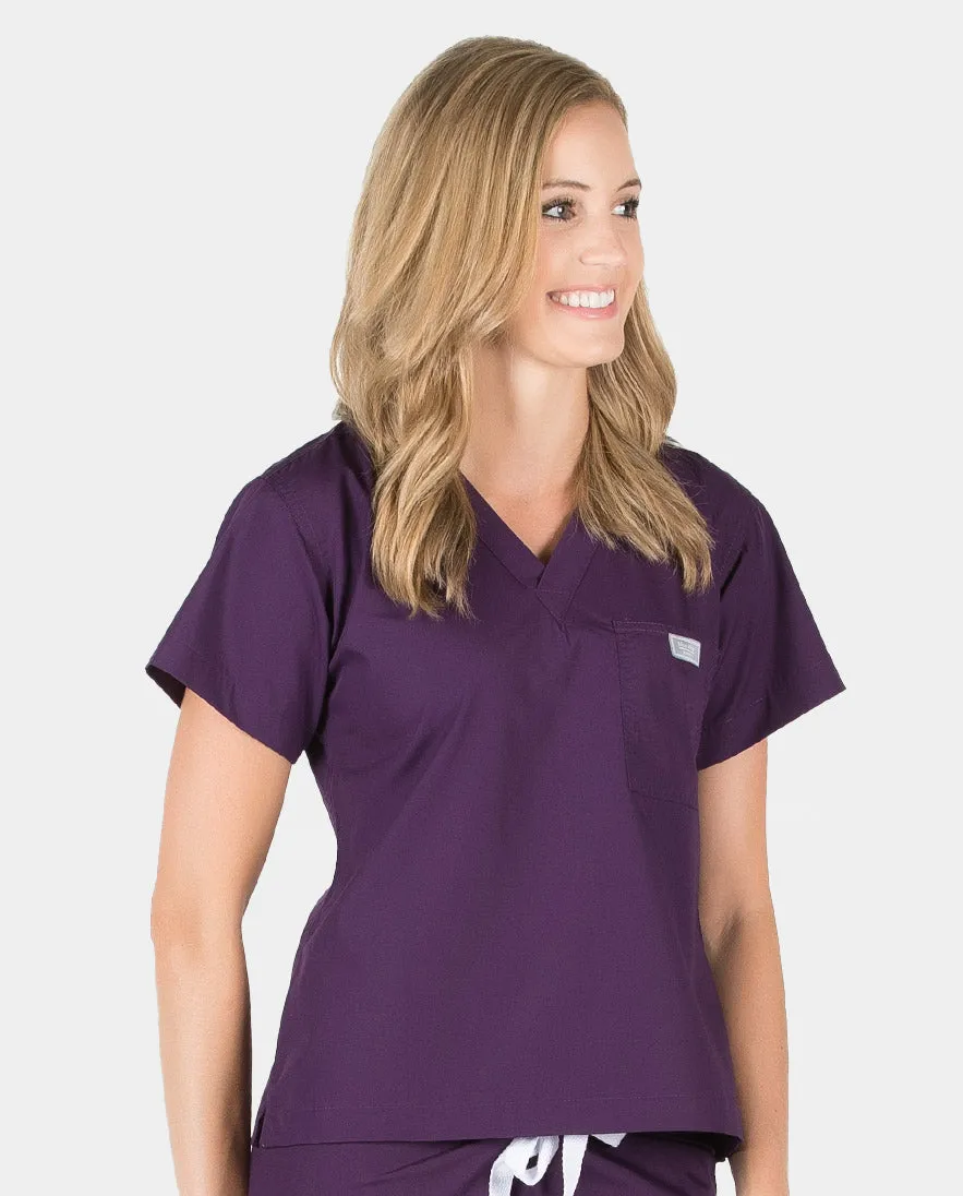 Petite Grey Label Simple Scrub Top