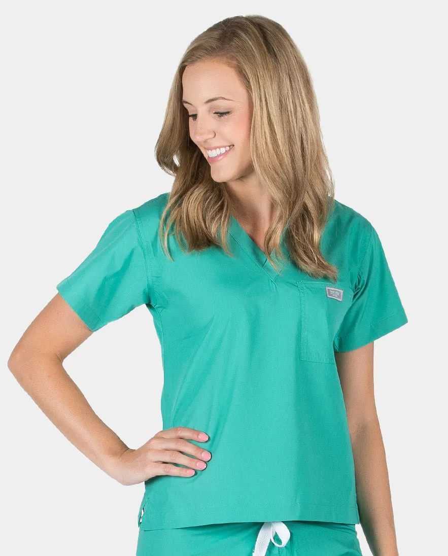 Petite Grey Label Simple Scrub Top