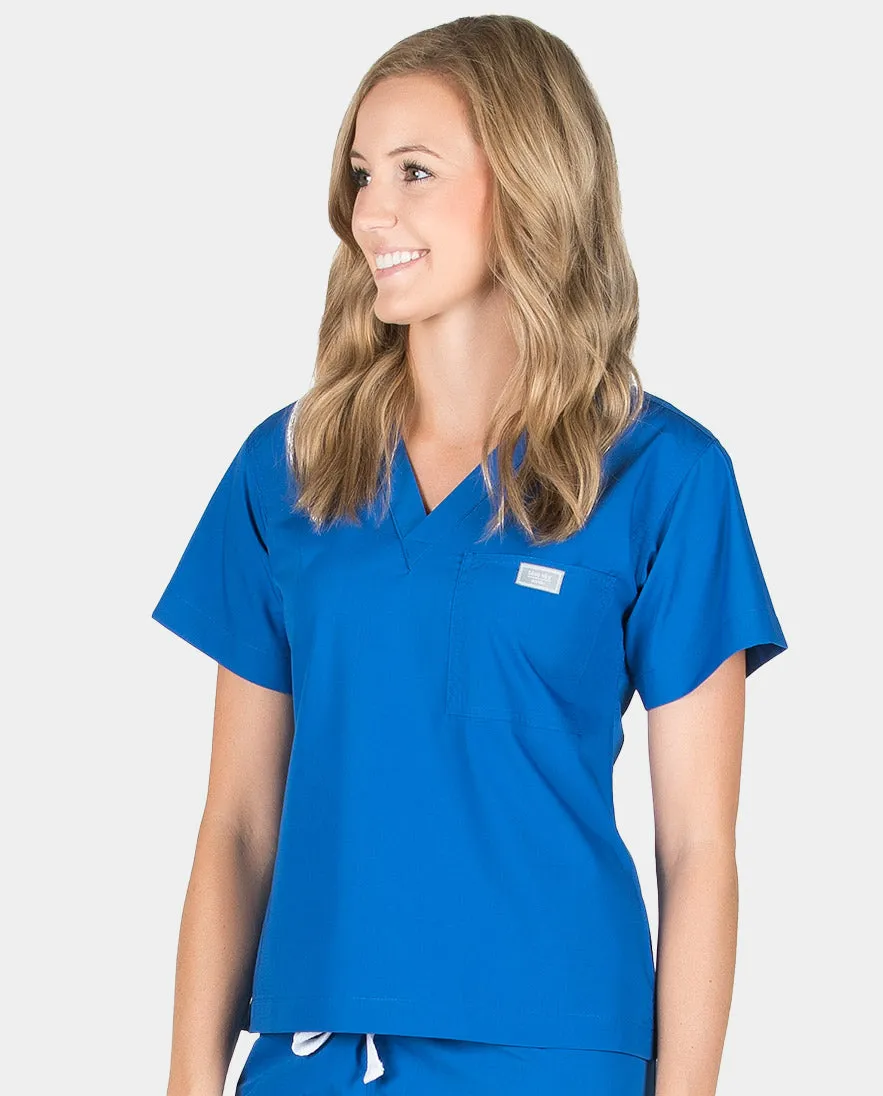 Petite Grey Label Simple Scrub Top