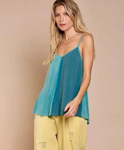 POL Color Block Cami Top