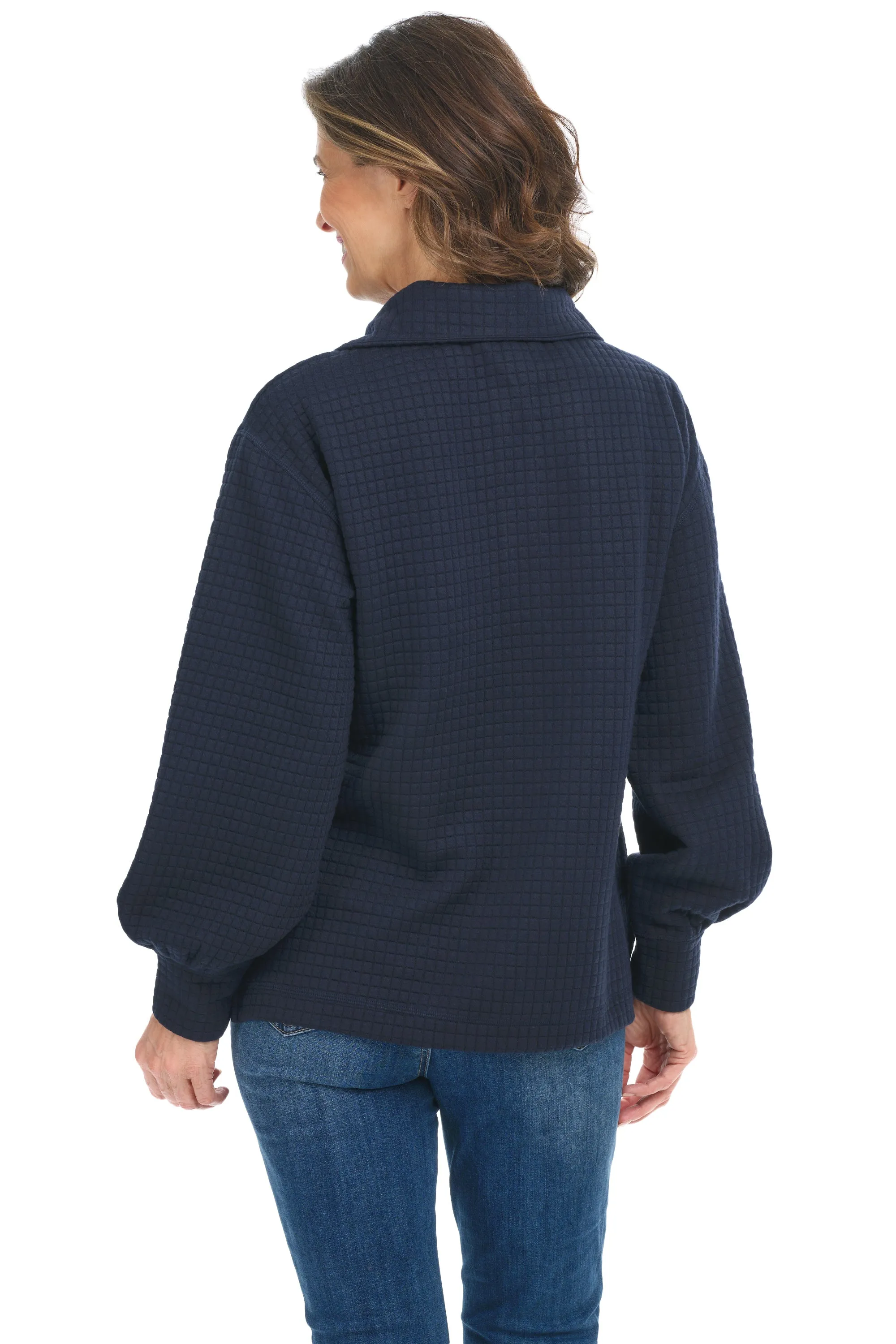 Quilted Quarter Zip Pullover