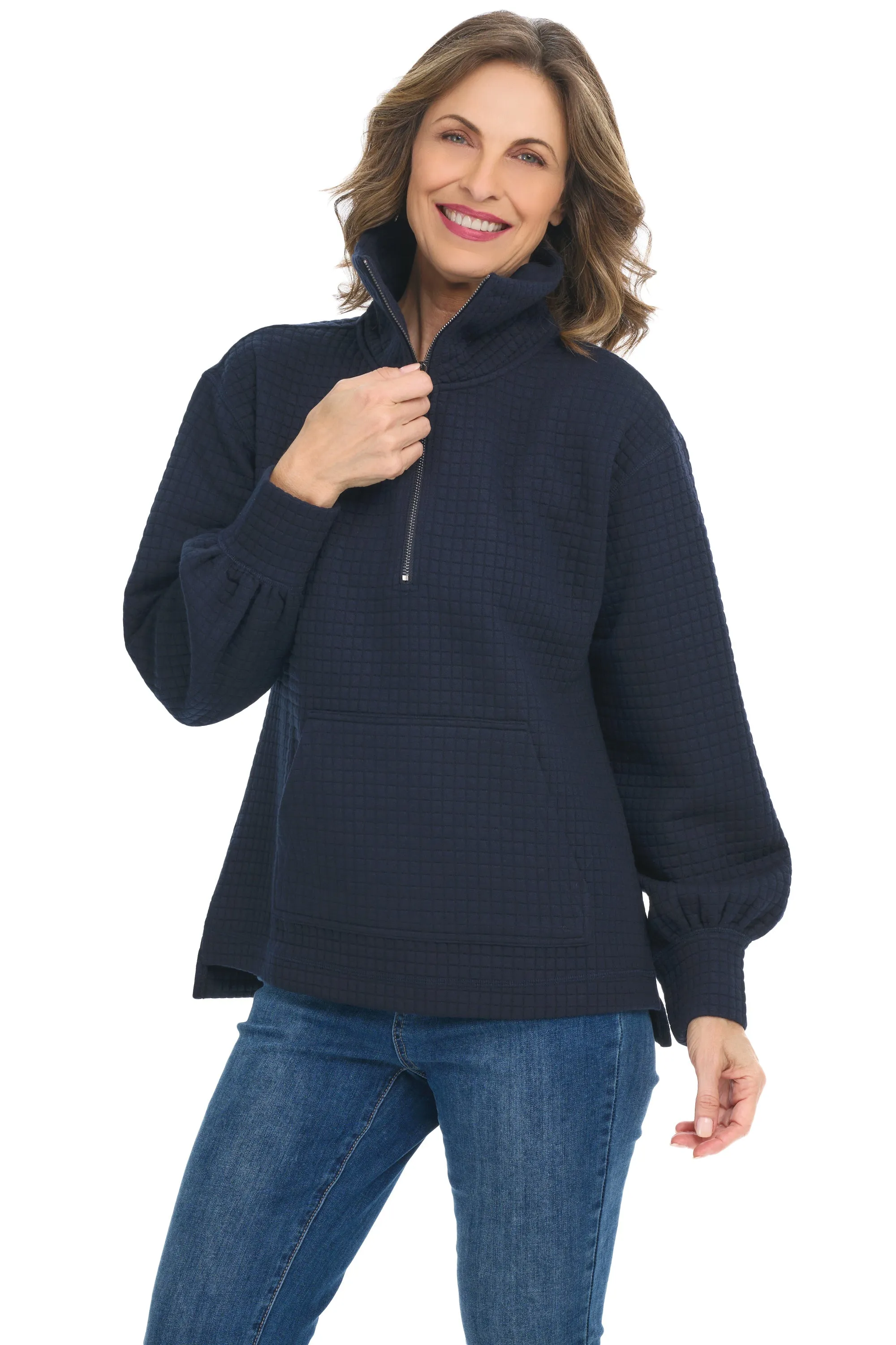 Quilted Quarter Zip Pullover