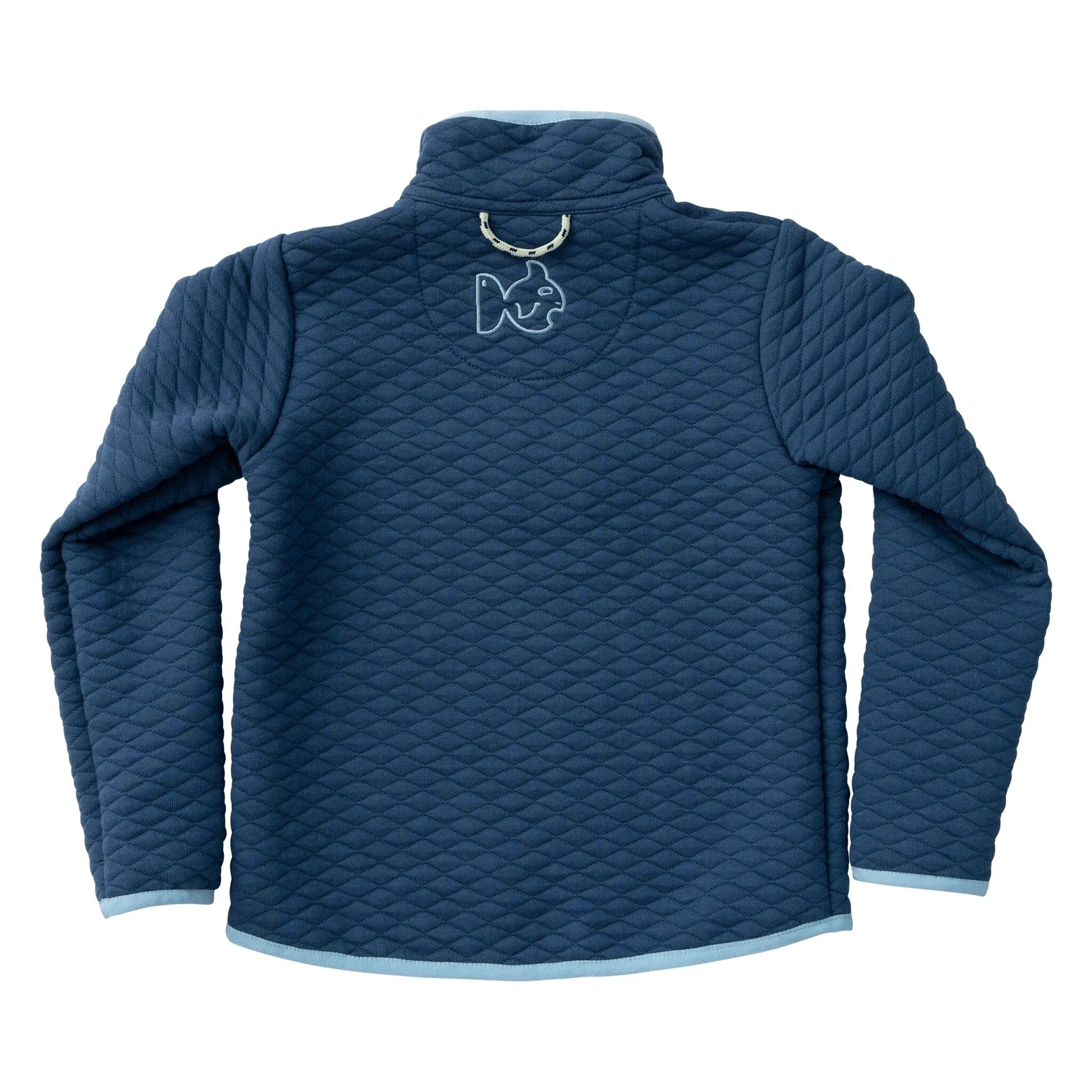 Quilted Zip Pullover - Moonlight Blue