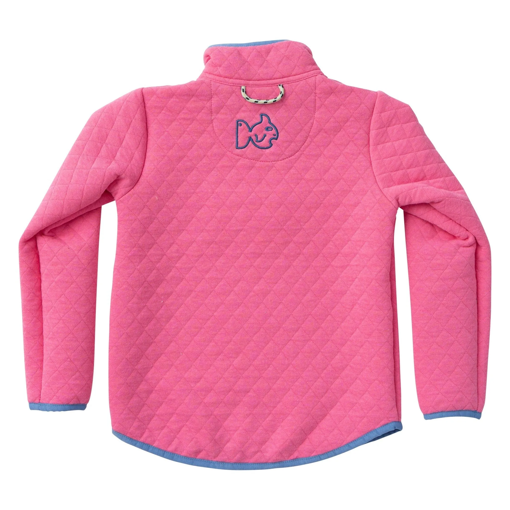 Quilted Zip Pullover - Pink Cosmos