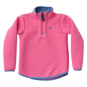 Quilted Zip Pullover - Pink Cosmos