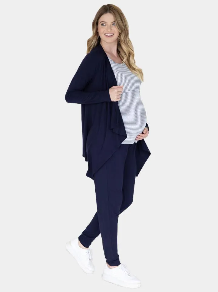 "Street to Home" Maternity 3 Piece Relax Outfit in Navy Bamboo