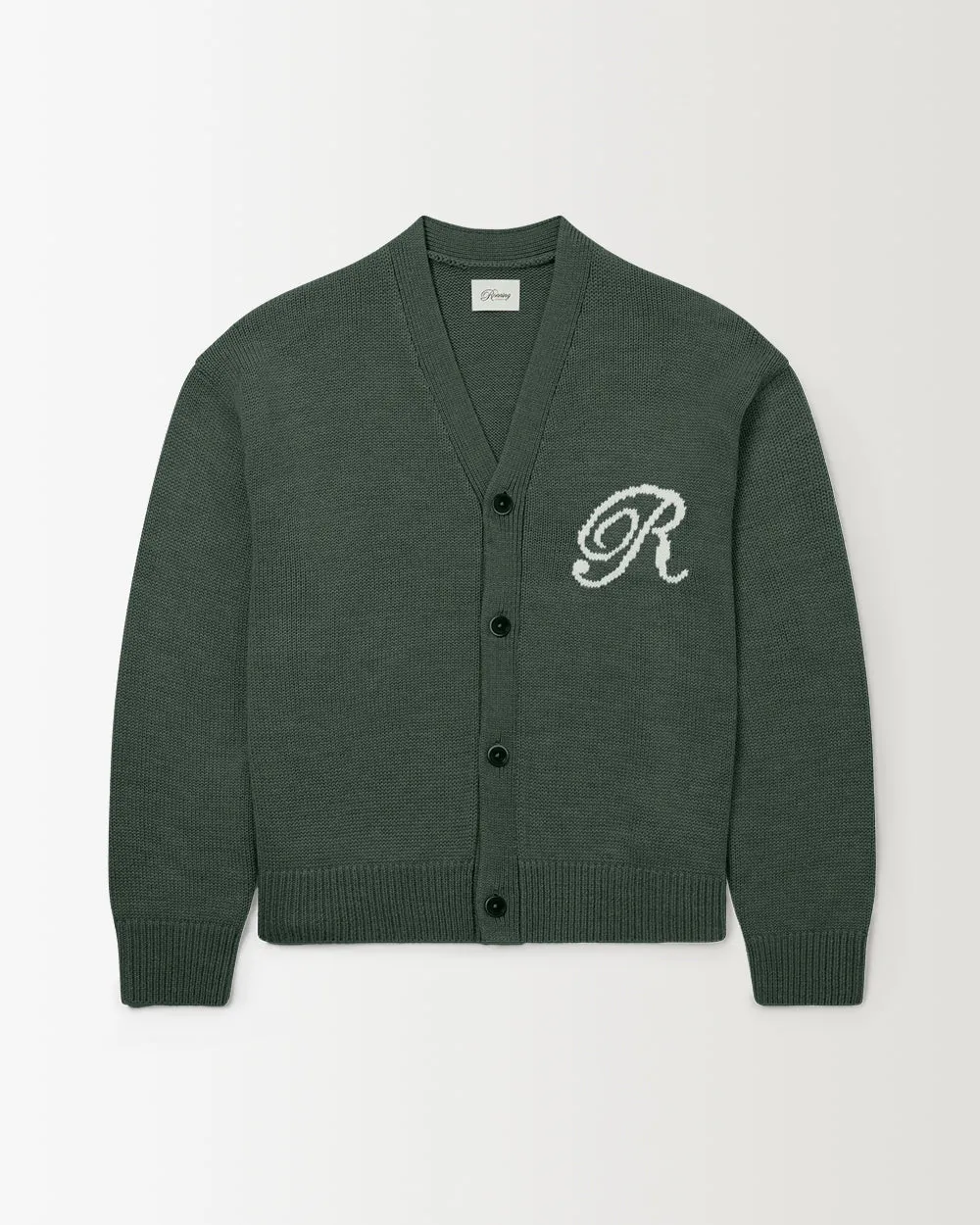 R Knit Cardigan - Sage Green