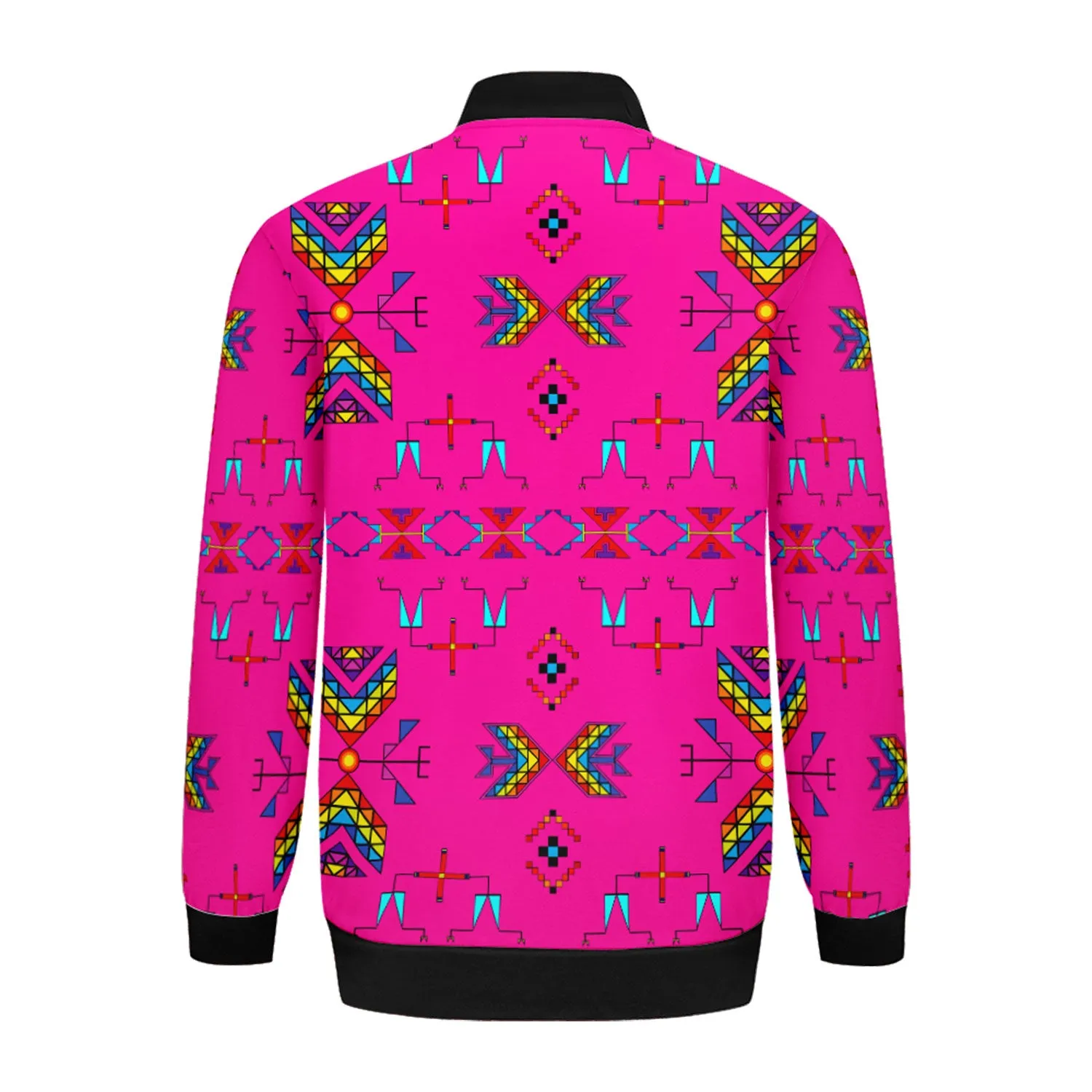 Rainy Chief Rainbow Hot Pink Zippered Collared Lightweight Jacket