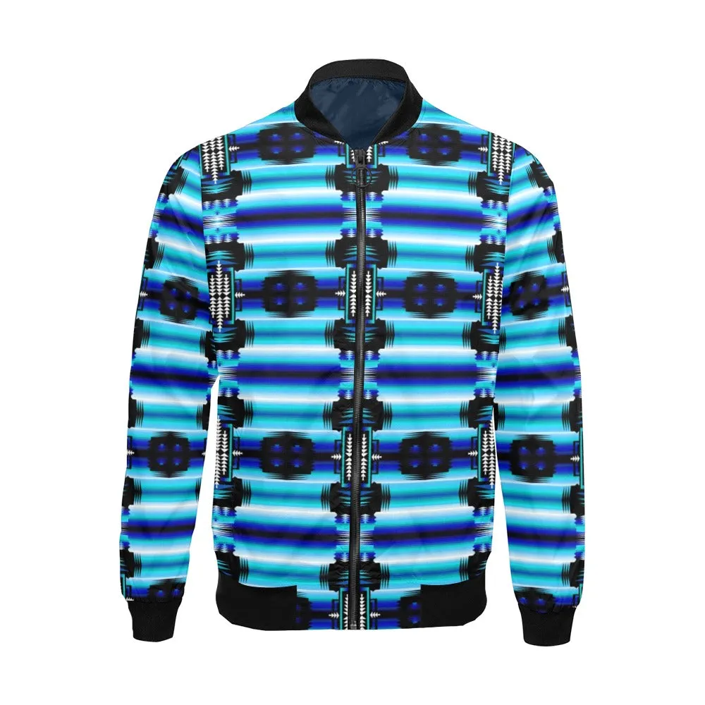 Rainy Skies Sage Dark Turquoise Bomber Jacket for Men