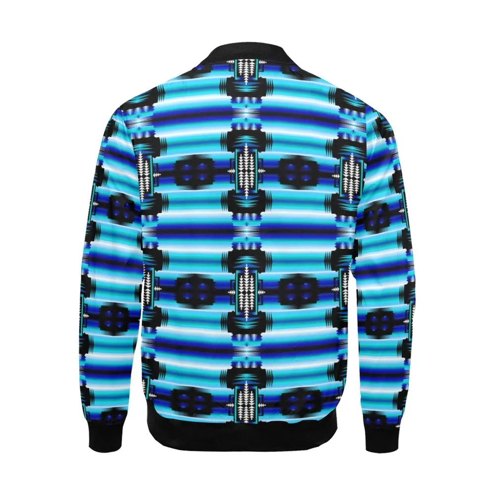 Rainy Skies Sage Dark Turquoise Bomber Jacket for Men