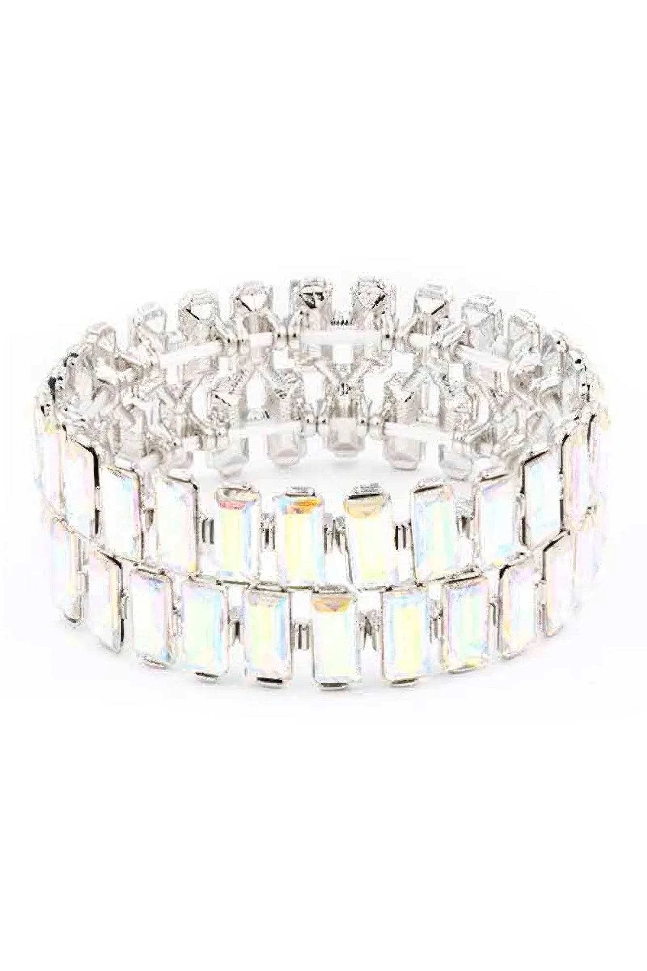 Rectangle Rhinestone Stretch Bracelet