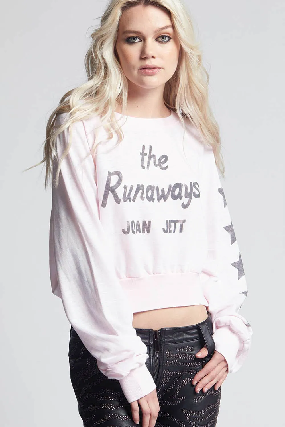 Recycled Karma Joan Jett Crop Sweatshirt