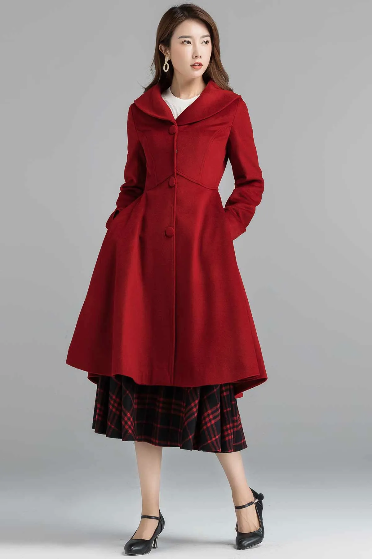 Red Princess Wool Coat 2400