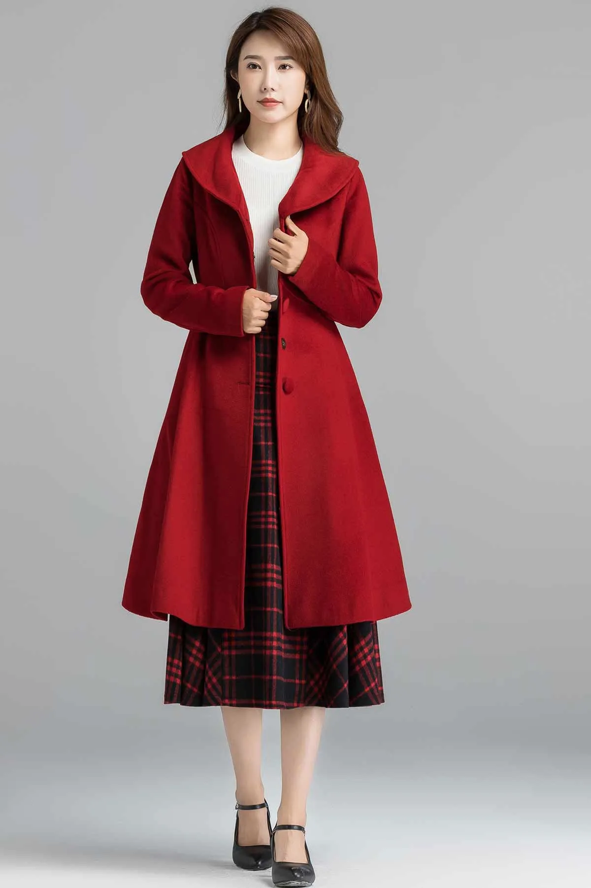 Red Princess Wool Coat 2400