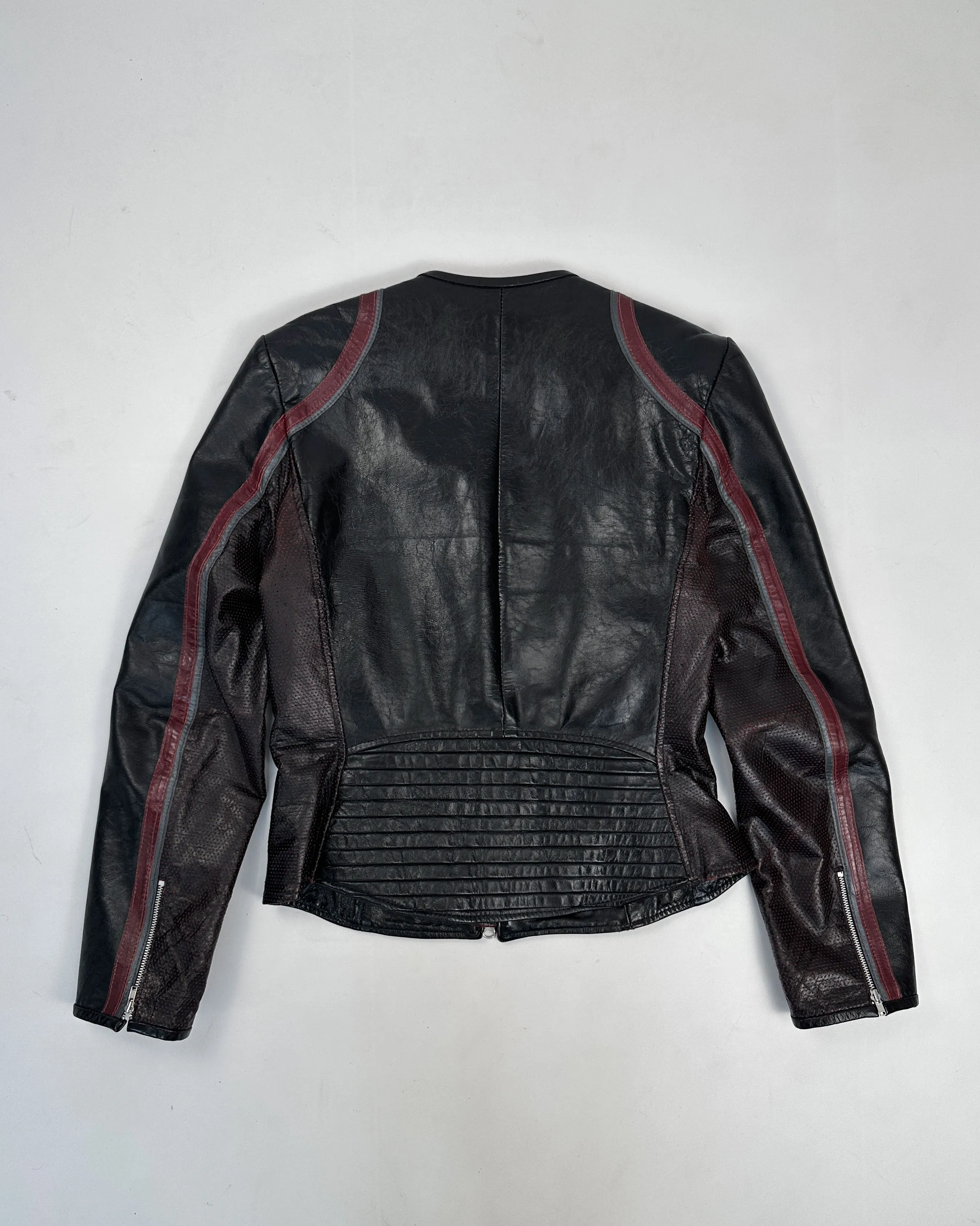 Redskins Black Zippers Leather Jacket 1990's