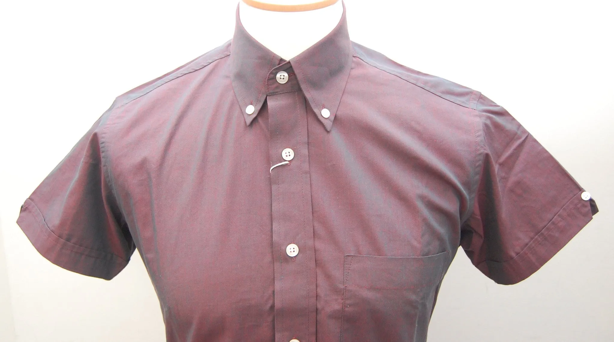 Relco Burgundy Tonic Short Sleeve Shirt