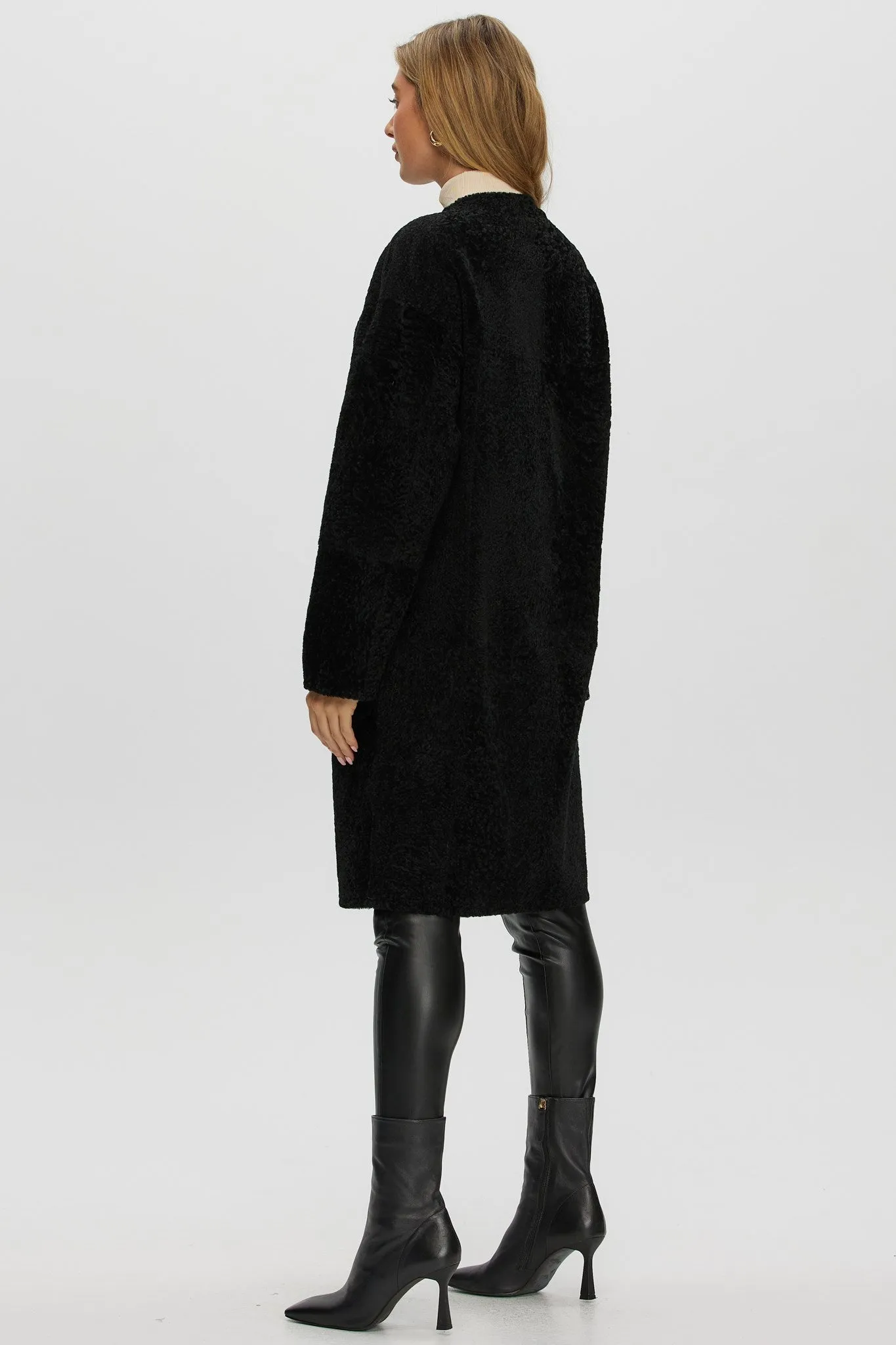 Reversible Shearling Lamb Short Coat