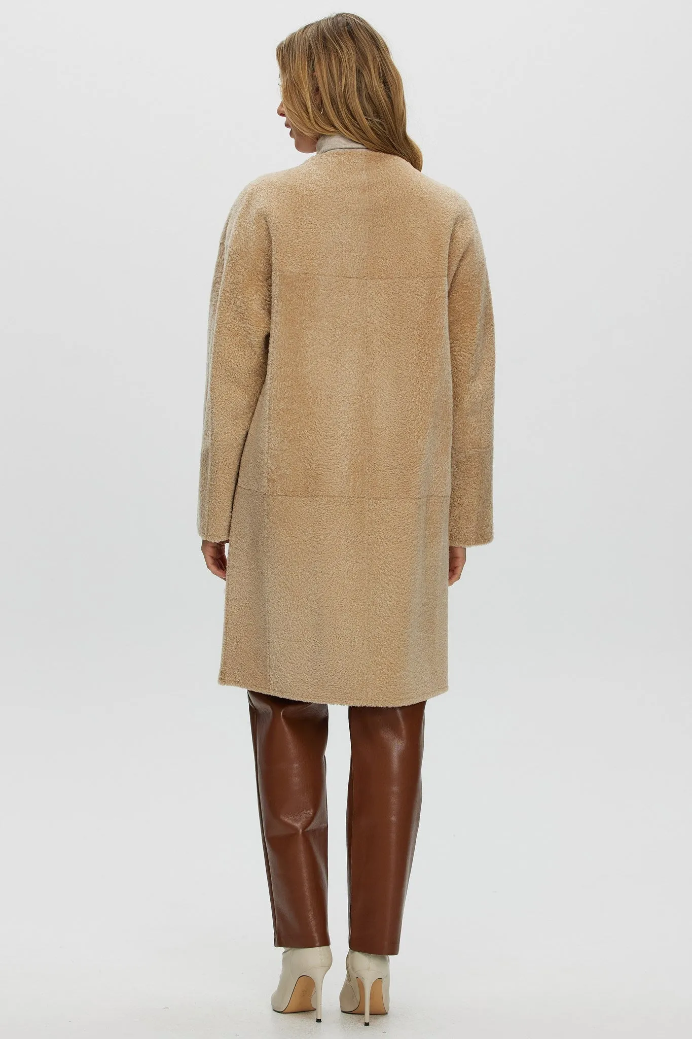 Reversible Shearling Lamb Short Coat