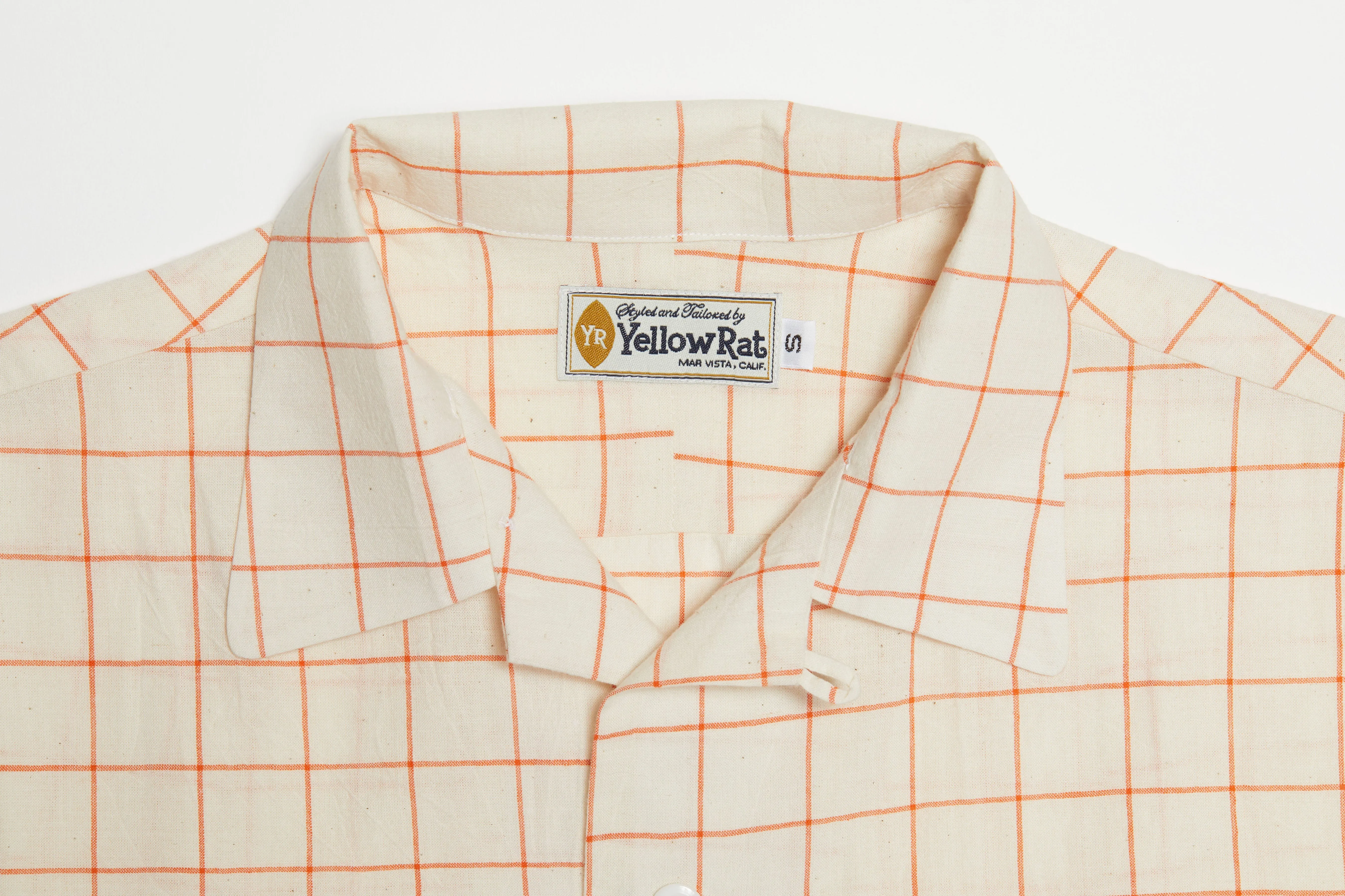 Round Collar Shirt (Orange x Natural)