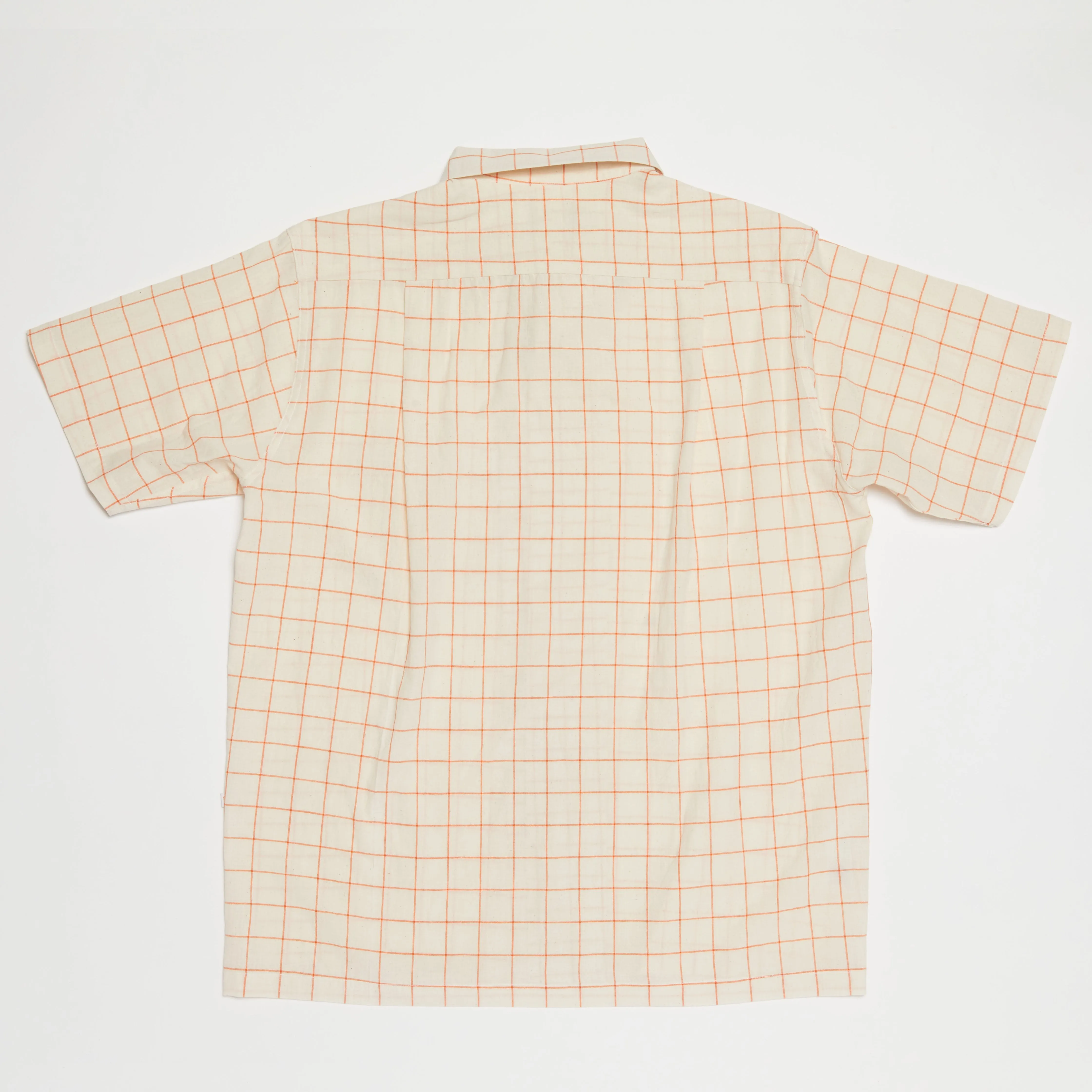 Round Collar Shirt (Orange x Natural)