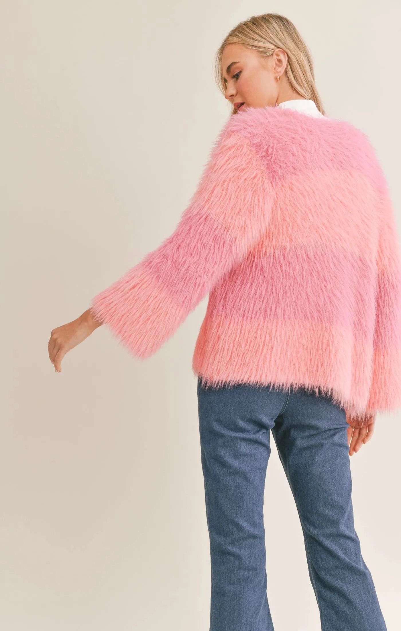 Sadie & Sage Layla Fuzzy Colorblock Cardigan