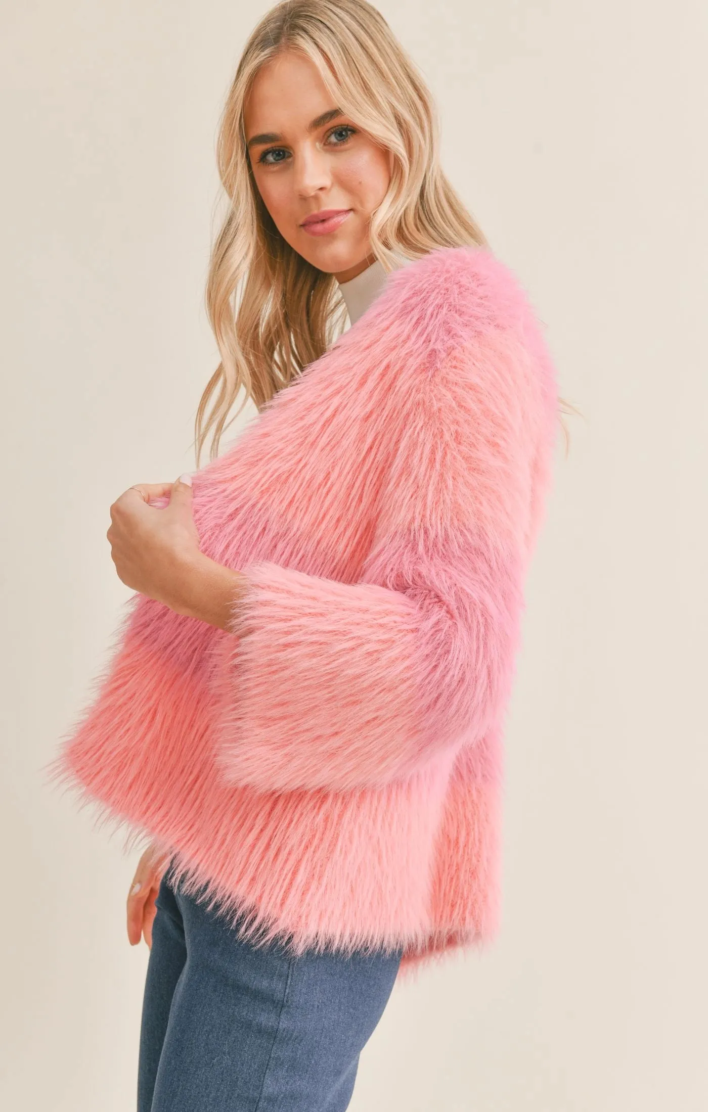 Sadie & Sage Layla Fuzzy Colorblock Cardigan