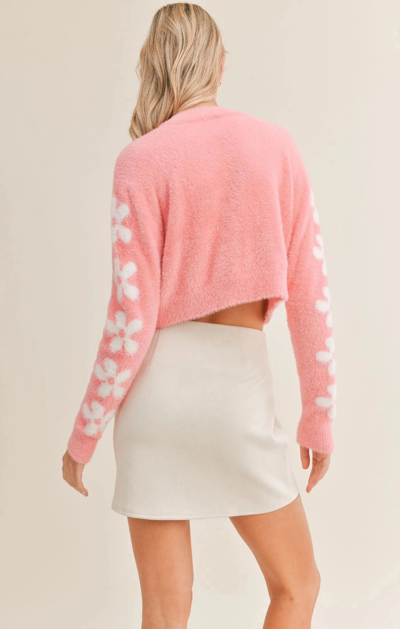 Sadie & Sage Self Love Fuzzy Flower Cardigan