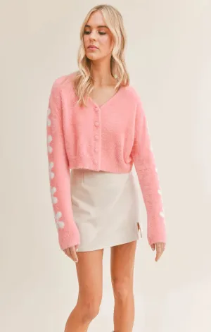 Sadie & Sage Self Love Fuzzy Flower Cardigan