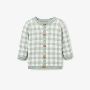 Sage Gingham Cardigan