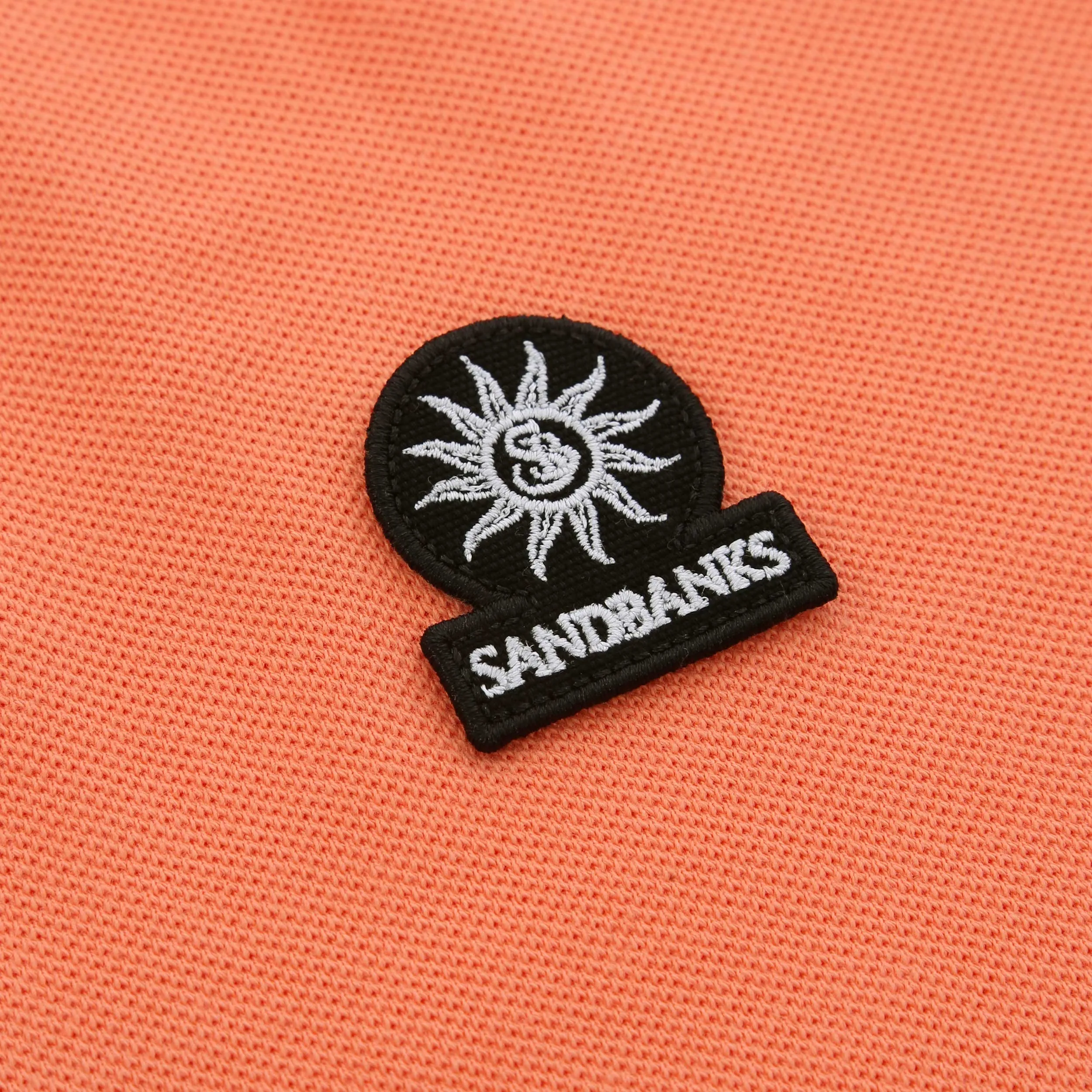 Sandbanks Badge Logo Tipped Polo Shirt in Coral