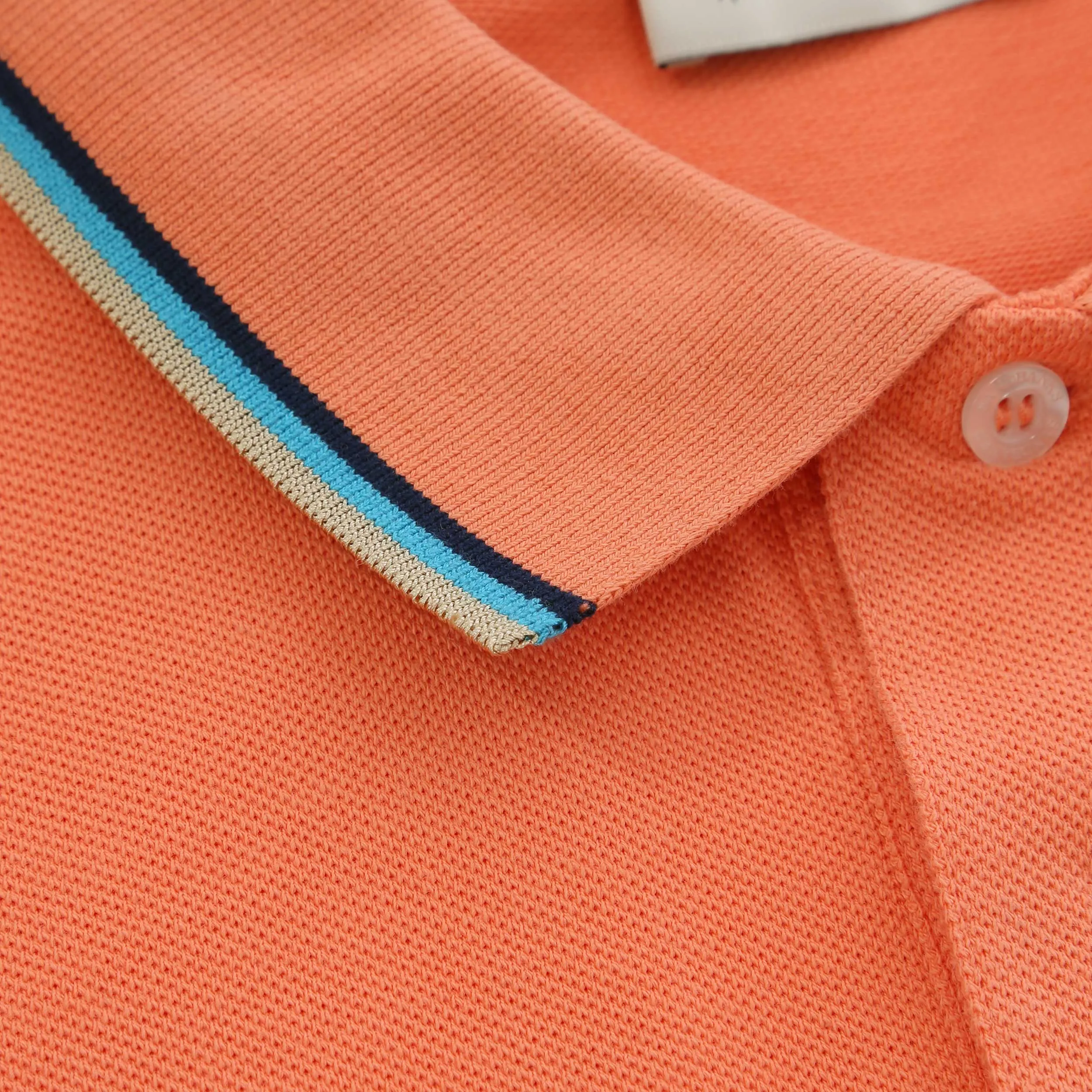 Sandbanks Badge Logo Tipped Polo Shirt in Coral