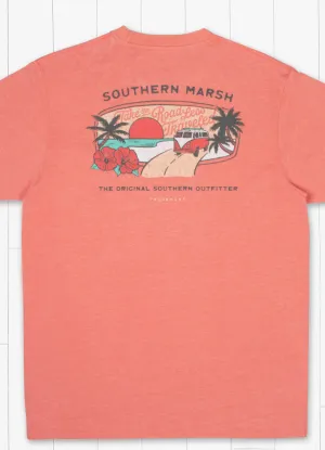 Seawash Tee - The Road in Coral by Southern Marsh