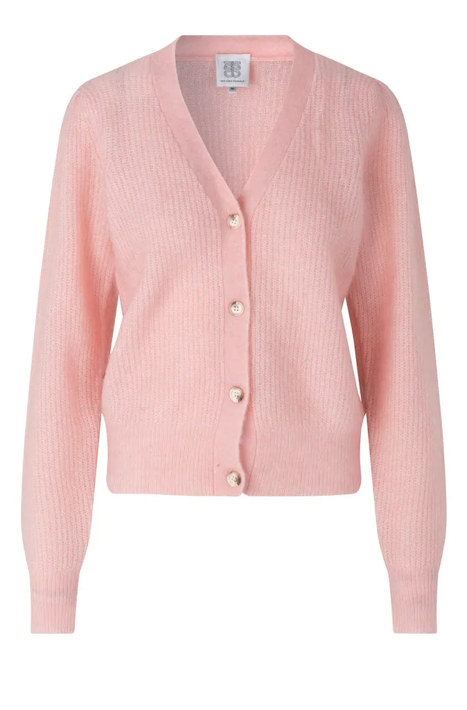 Second Female Brooky Box Cardigan in Silver Pink