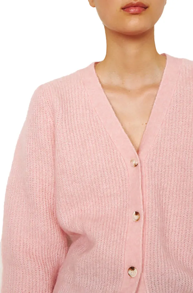 Second Female Brooky Box Cardigan in Silver Pink