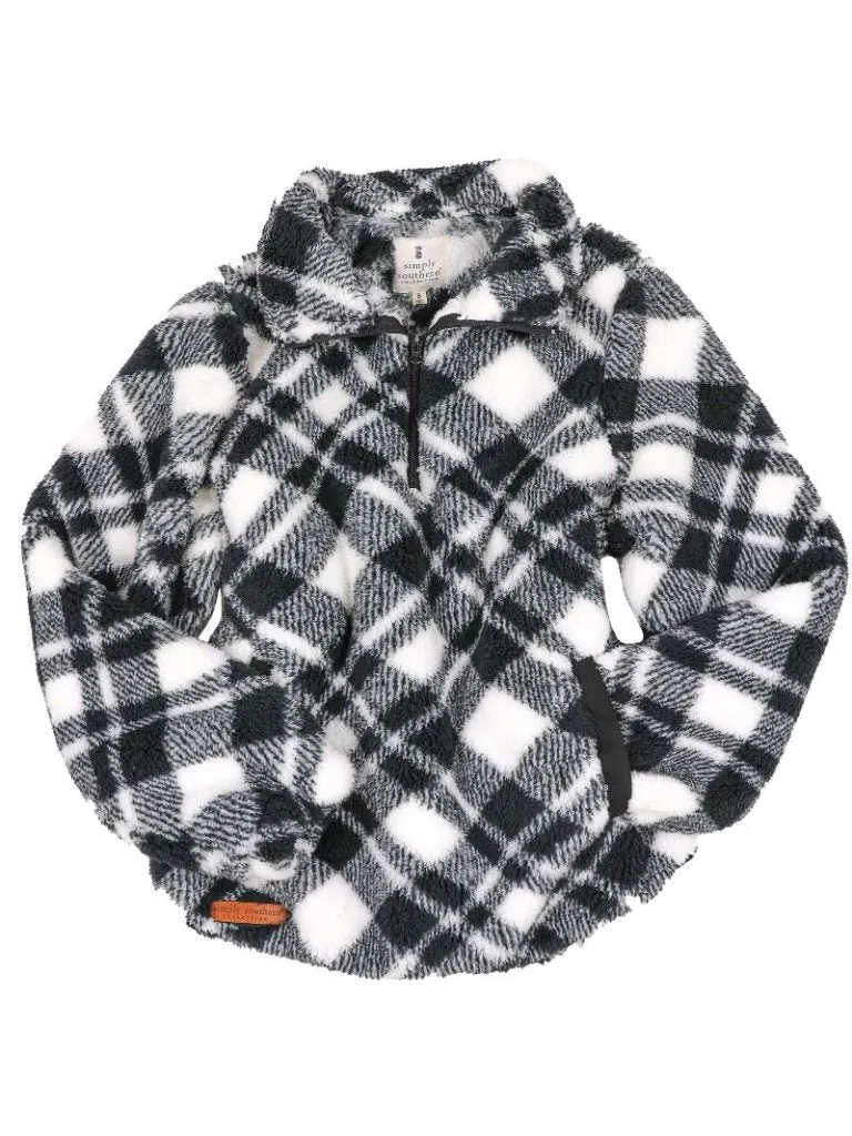 Simply Southern Plaid black and white pullover