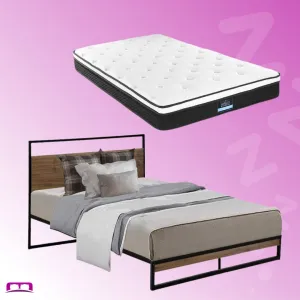 Single Package | Stockton Wooden Bed Frame & Bonita Pillow Top Mattress (Medium Firm)