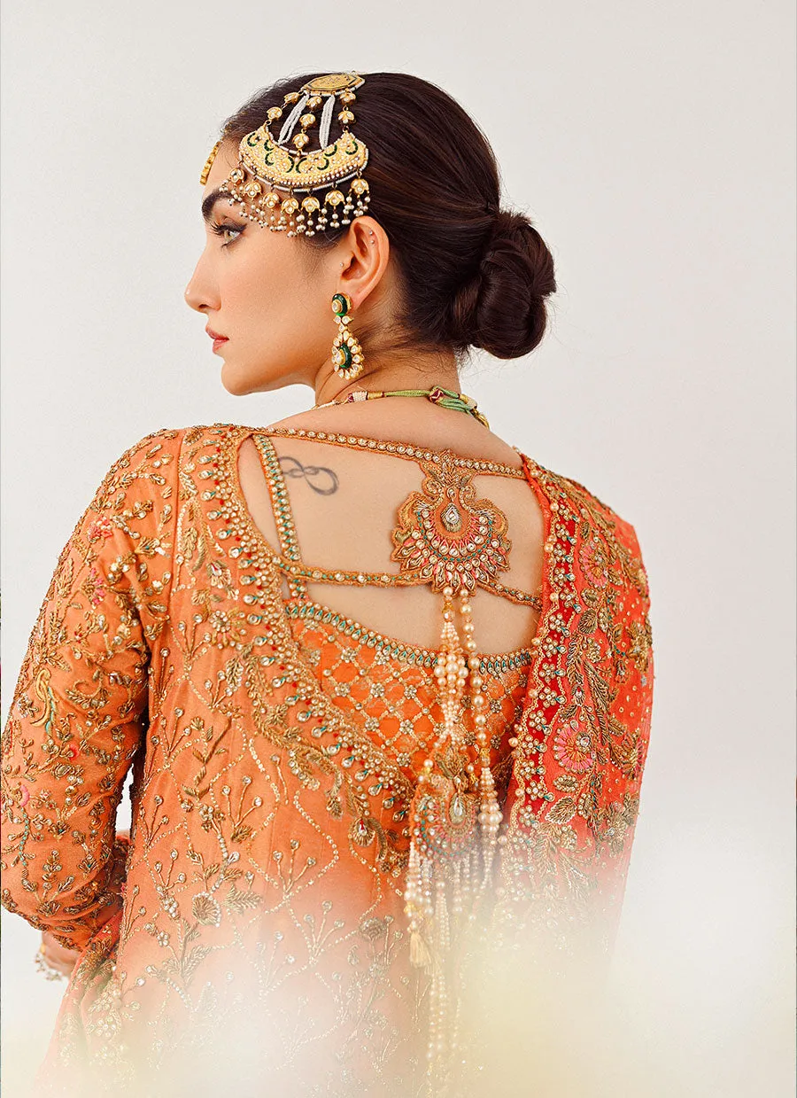 Sitara Kalidaar Front Open Bridal With Farshi Lehnga