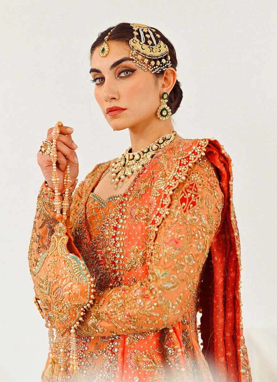 Sitara Kalidaar Front Open Bridal With Farshi Lehnga