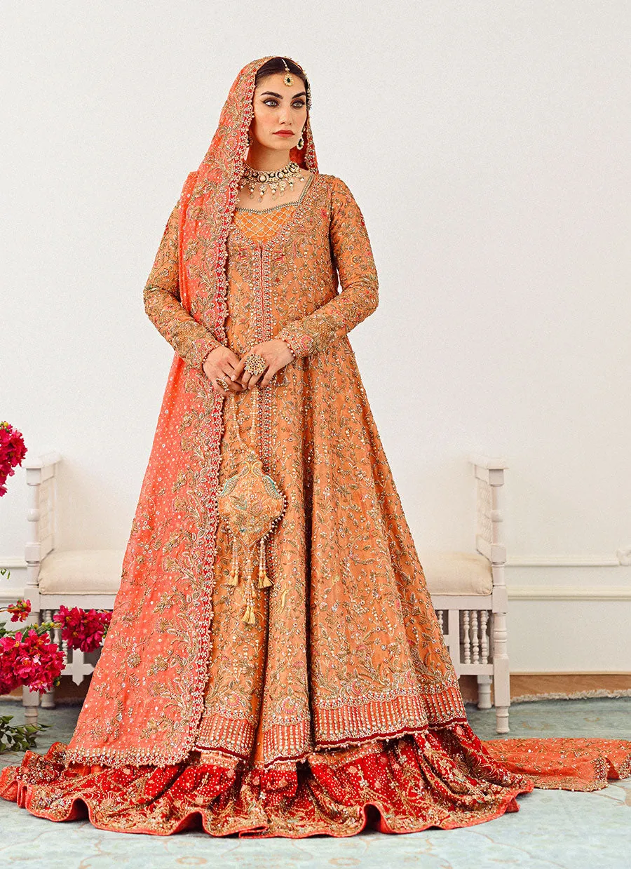 Sitara Kalidaar Front Open Bridal With Farshi Lehnga