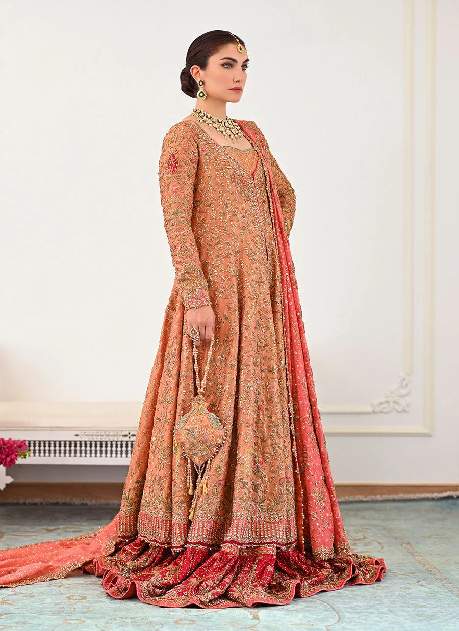 Sitara Kalidaar Front Open Bridal With Farshi Lehnga