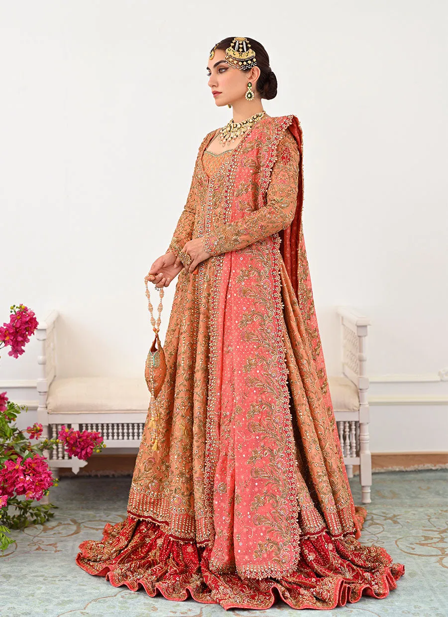 Sitara Kalidaar Front Open Bridal With Farshi Lehnga