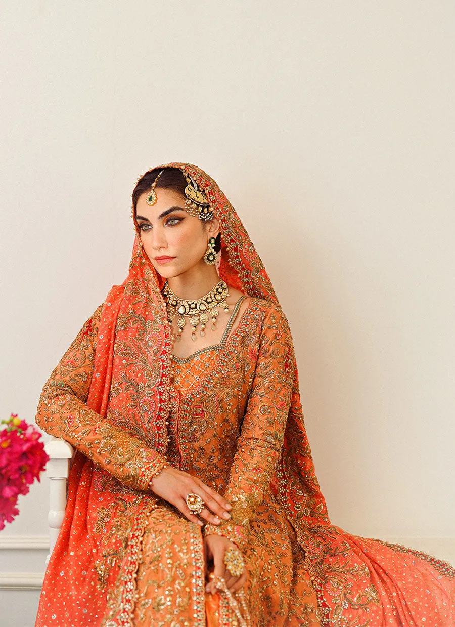 Sitara Kalidaar Front Open Bridal With Farshi Lehnga