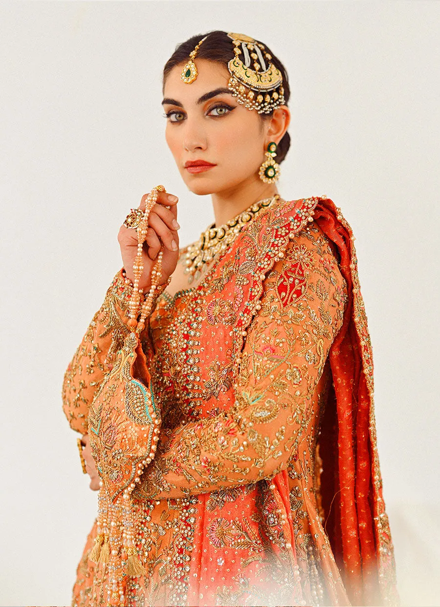 Sitara Kalidaar Front Open Bridal With Farshi Lehnga