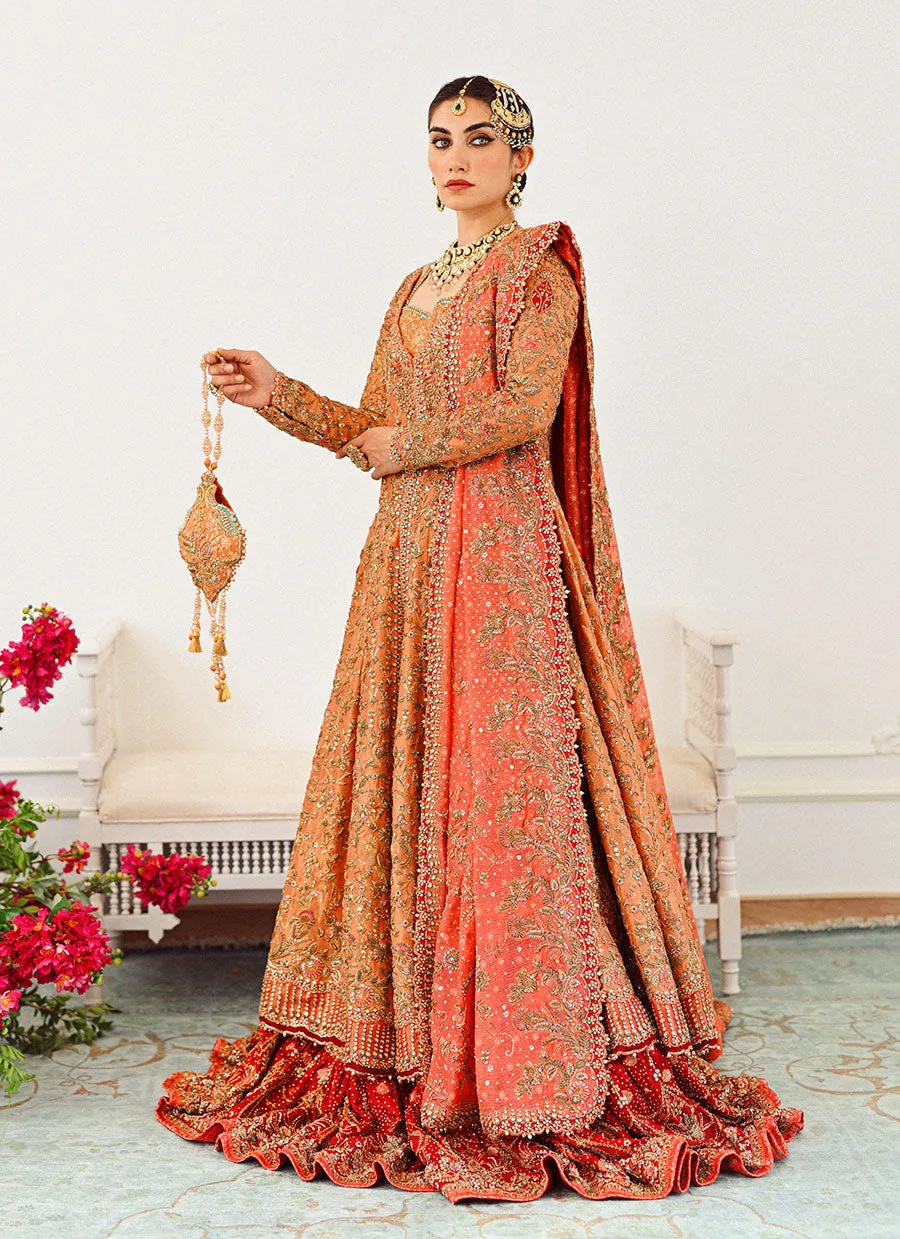 Sitara Kalidaar Front Open Bridal With Farshi Lehnga