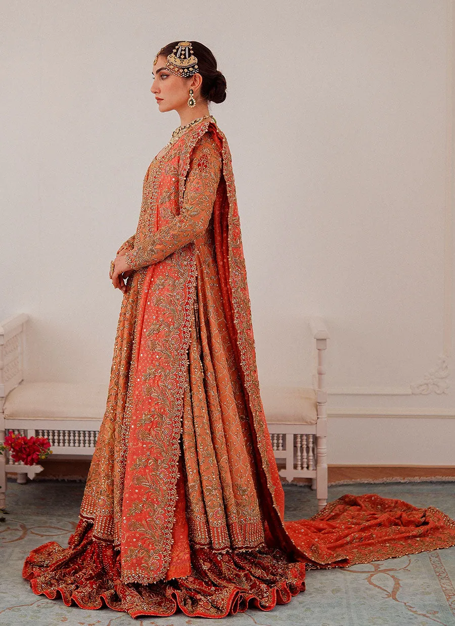 Sitara Kalidaar Front Open Bridal With Farshi Lehnga